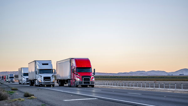 Semi truck on a highway